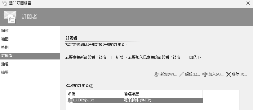 圖16 訂閱者管理。